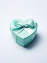 Blue heart shaped gift box. Royalty Free Stock Photo