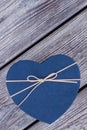 Blue heart-shaped gift box. Royalty Free Stock Photo