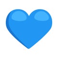 Blue Heart Sign Emoji Icon Illustration. Love Vector Symbol Emoticon Design Clip Art Sign Comic Style.