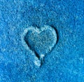 Blue heart in the stone