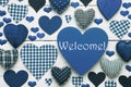Blue Heart Texture With Welcome