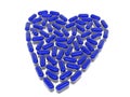 Blue hearth of capsules Royalty Free Stock Photo