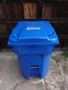 Blue Heavy Duty Recycling Garbage Can Royalty Free Stock Photo