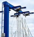 Heavy lift crane at a sailboat marina