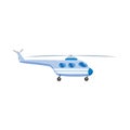 Blue helicopter icon, cartoon style