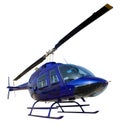 Blue helicopter isolated on white background Royalty Free Stock Photo