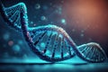 Blue helix human DNA structure. Generative AI