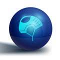 Blue Helmet icon isolated on white background. Extreme sport. Sport equipment. Blue circle button. Vector Illustration Royalty Free Stock Photo