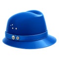 a blue hat with a metal buckle on it the hat has a skull on top,on transparent background,generated with AI Royalty Free Stock Photo