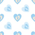 Blue help babies symbol icon isolated seamless pattern on white background. Heart fundraising sign. A stylized heart Royalty Free Stock Photo