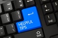 Blue Helpful Tips Keypad on Keyboard.