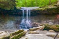 Blue Hen Falls in summer.Cuyahoga Valley National Park.Ohio.USA Royalty Free Stock Photo