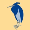 Blue heron bird,stylized vector illustration Royalty Free Stock Photo