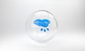 Blue Herpes lip icon isolated on grey background. Herpes simplex virus. Labial infection inflammation symbol. Glass Royalty Free Stock Photo