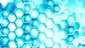 Blue hexagon background. AI