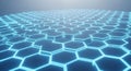 Blue hexagon background technology abstract futuristic digital pattern generated ai Royalty Free Stock Photo