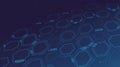Blue Hexagon Digital Circuit Board Background Tech Network Data Flow Pattern Royalty Free Stock Photo