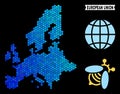 Blue Hexagon European Union Map Royalty Free Stock Photo