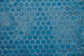 Blue hexagon mosaic swimming pool. Royalty Free Stock Photo