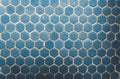 Blue hexagon mosaic swimming pool. Royalty Free Stock Photo