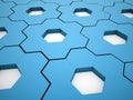 Blue hexagonal gears