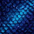 Blue hexagonal grid with reflective finish and futuristic tech vibe Royalty Free Stock Photo