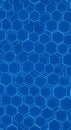 Blue hexagonal pattern with a 3D effect, featuring interconnected hexagons outlined Royalty Free Stock Photo