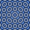 Blue hexagonal square pattern ornament Royalty Free Stock Photo