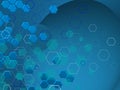 BLUISH Hexagons in differnts shaphes OVER BLUISH bACKGROUND Royalty Free Stock Photo
