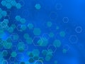 TECH Hexagons in differnts shaphes OVER BLUE bACKGROUND Royalty Free Stock Photo