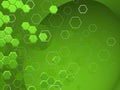 TECH Hexagons in differnts shaphes OVER GREEN bACKGROUND Royalty Free Stock Photo