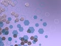 VIOLET TECH Hexagons in differnts shaphes OVER bright bACKGROUND Royalty Free Stock Photo