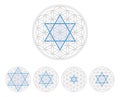 Blue hexagram in Flower of Life Royalty Free Stock Photo