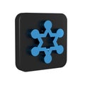 Blue Hexagram sheriff icon isolated on transparent background. Police badge icon. Black square button. Royalty Free Stock Photo