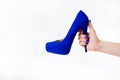 Blue high heel shoe Royalty Free Stock Photo