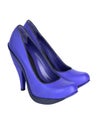 Blue high heel women shoes