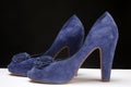 Blue high heeled shoe Royalty Free Stock Photo