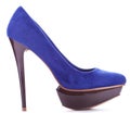 Blue high heeled woman shoe Royalty Free Stock Photo