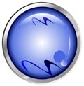 Blue High Quality 3-D Button Royalty Free Stock Photo