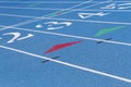 Blue High School Track Detail Royalty Free Stock Photo