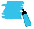 Blue highlighter pen with blue area for writing a message.