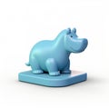 Cute Blue Hippo Statue: A Critique Of Consumer Culture In Toyism Style