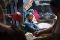 Blue Hmong Woman at Bac Ha Market. Blue H`mong ethnic minority group from Sapa, Lao Cai