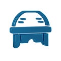 Blue Hockey helmet icon isolated on transparent background.