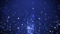 Blue holiday christmas abstract backgroundwith particles, snowflakes and shiny lights. Royalty Free Stock Photo