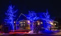 Blue Holiday Lights in Downtown Breckenridge Colorado in Wintertime