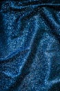 Blue holiday sparkling glitter abstract background, luxury shiny fabric material for glamour design and festive invitation