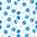 Blue holland style tulip flower seamless pattern.