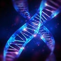 Blue hologram DNA background. Created with generative AI