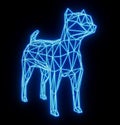 Blue Hologram Of Low Poly Dog